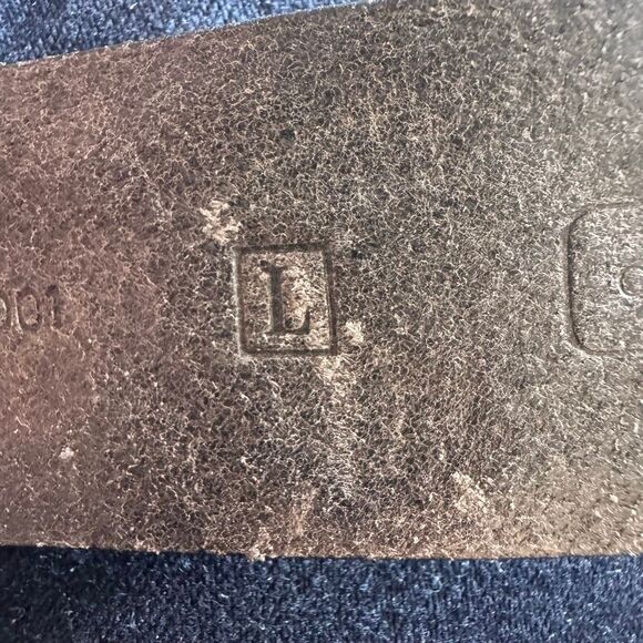 Vintage Y2K Fossil Western Tooled Belt With Turquoise Center Boho Size L - Picture 9 of 12